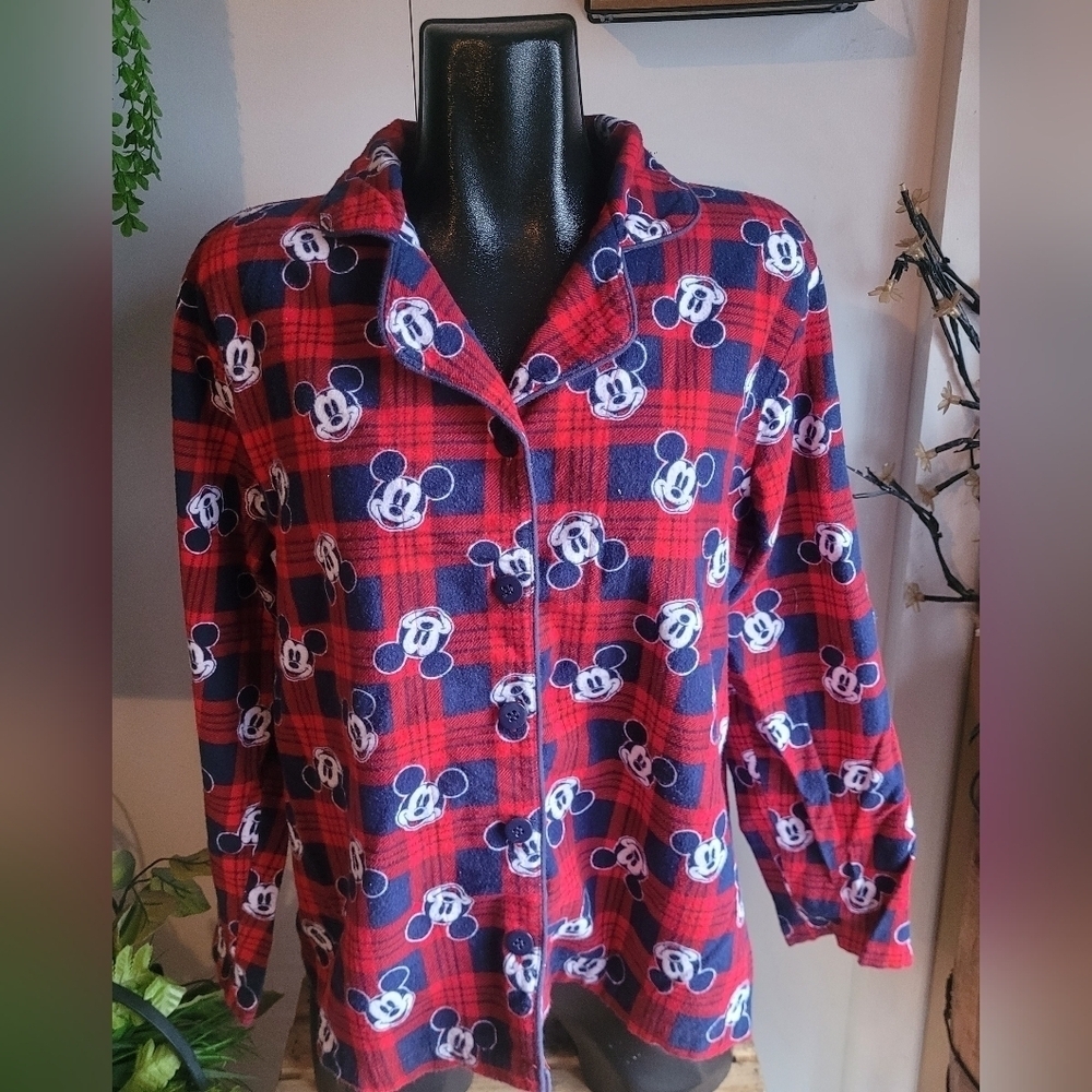 Disney Mickey Mouse Red and Black 2 Piece Pajama Set Size L